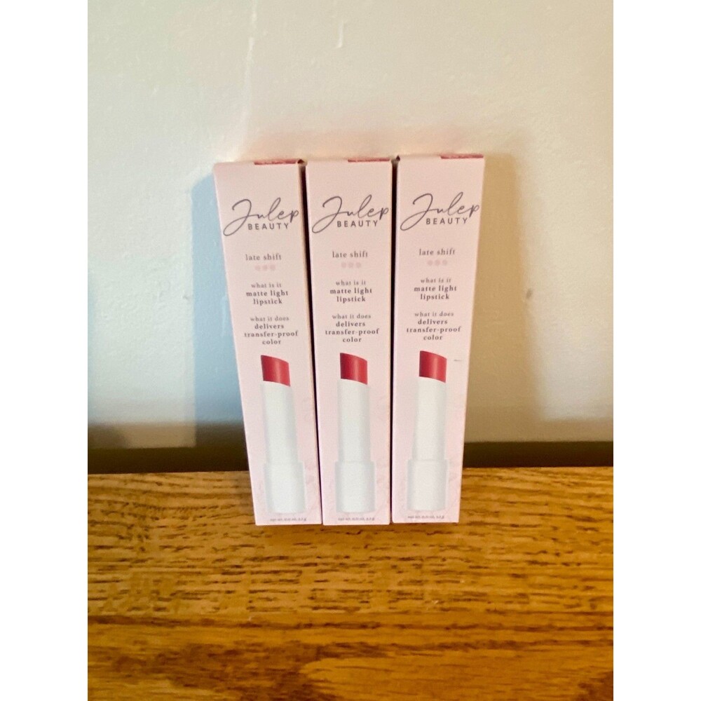 3X Julep Beauty Matte Light Lipstick Transfer Proof Color Overtime NEW SET of 3